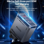 Yesido YC147 65W Mecha GaN Three-port Fast Charger, YC147
