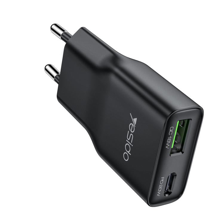 Carregador Rápido Ultra-fino Yesido YC112 20W com Dupla Porta PD QC, YC112