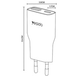 Carregador Rápido Ultra-fino Yesido YC112 20W com Dupla Porta PD QC, YC112