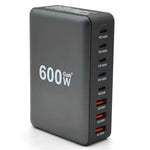 Carregador Rápido de Mesa GaN de Alta Potência 600W USB-C / Tipo-C e USB-A com 8 Portas, Plugue UE, Plugue EUA, Plugue Reino Unido, Plugue AU