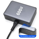Carregador Rápido de Mesa GaN de Alta Potência 600W USB-C / Tipo-C e USB-A com 8 Portas, Plugue UE, Plugue EUA, Plugue Reino Unido, Plugue AU