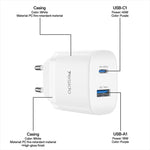 Conjunto de Carregador Rápido Yesido PD45W com Interfaces USB e Tipo-C, Plugue UE, Plugue Reino Unido, Plugue EUA