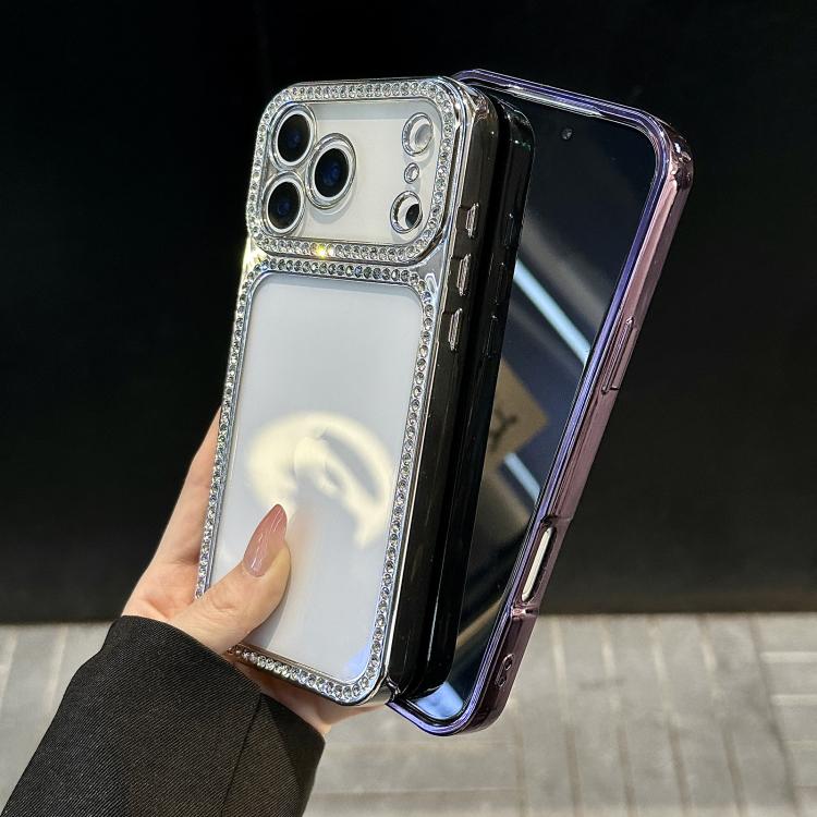 Electroplating PC Hybrid TPU Rhinestone Phone Case, For iPhone 17 Pro Max, For iPhone 17 Pro