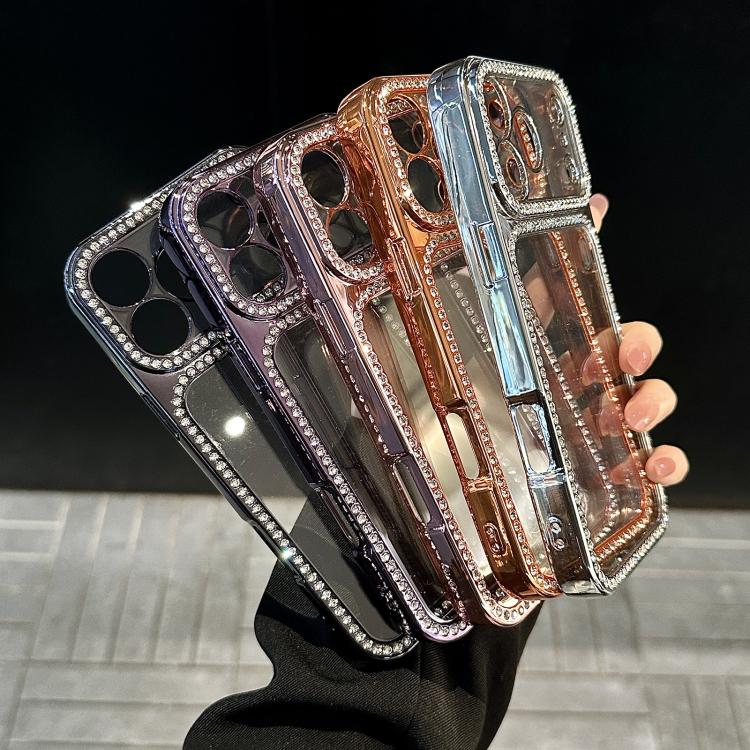 Electroplating PC Hybrid TPU Rhinestone Phone Case, For iPhone 17 Pro Max, For iPhone 17 Pro