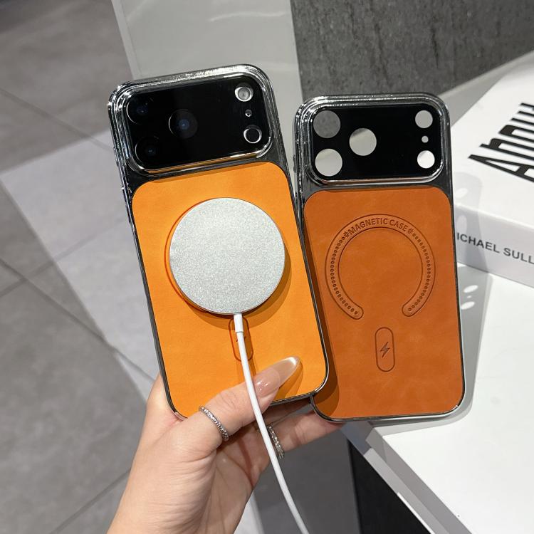 Capa magnética de pele de cordeiro perfurada fina, para iPhone 17 Pro Max, para iPhone 17 Pro