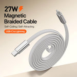 DUX DUCIS AUTO Série 27W Tipo-C para 8 Pinos Cabo de Dados Magnético Trançado em Nylon, Comprimento: 1m, Tipo-C para 8 Pinos