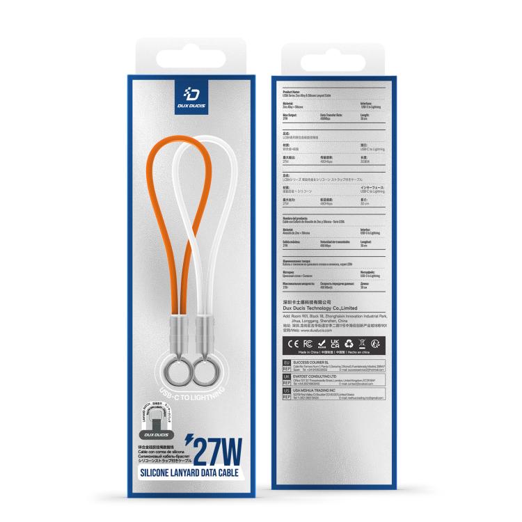 DUX DUCIS LCBA Série 27W Tipo-C para 8 Pinos Cabo de Dados de Carregamento Rápido com Cordão, Comprimento: 30cm, Tipo-C para 8 Pinos