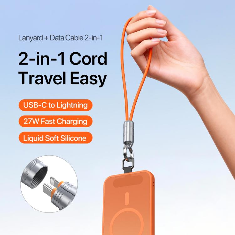 DUX DUCIS LCBA Série 27W Tipo-C para 8 Pinos Cabo de Dados de Carregamento Rápido com Cordão, Comprimento: 30cm, Tipo-C para 8 Pinos