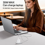 Conjunto de Carregador Rápido Yesido YC20U PD35W USB-C / Tipo-C com Porta Única com Cabo Tipo-C para Tipo-C, YC20U