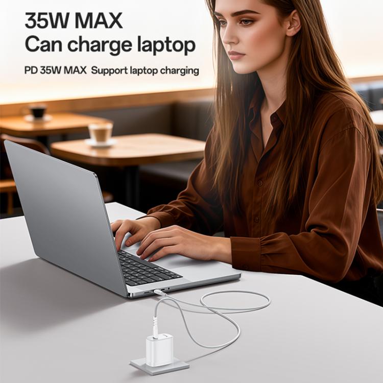 Conjunto de Carregador Rápido Yesido YC20U PD35W USB-C / Tipo-C com Porta Única com Cabo Tipo-C para Tipo-C, YC20U
