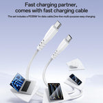 Conjunto de Carregador Rápido Yesido YC20U PD35W USB-C / Tipo-C com Porta Única com Cabo Tipo-C para Tipo-C, YC20U