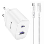 Yesido PD35W Type-C, USB Fast Charger Kit with Type-C to Type-C Cable, US Plug, EU Plug, UK Plug