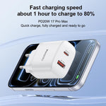 Conjunto de Carregador Yesido YC106 PD20W USB-C / Tipo-C e QC18W USB-A com Duas Portas com Cabo Tipo-C para Tipo-C, YC106