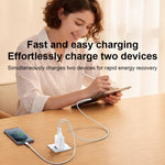Conjunto de Carregador Yesido YC106 PD20W USB-C / Tipo-C e QC18W USB-A com Duas Portas com Cabo Tipo-C para Tipo-C, YC106
