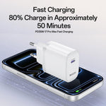 Conjunto de Carregador Rápido Yesido YC107 PD35W USB-C / Tipo-C com Porta Única com Cabo Tipo-C para Tipo-C, YC107