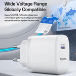 Conjunto de Carregador Rápido Yesido YC107 PD35W USB-C / Tipo-C com Porta Única com Cabo Tipo-C para Tipo-C, YC107