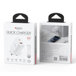 Conjunto de Carregador Yesido YC152 PD20W USB-C / Tipo-C e QC18W USB-A com Duas Portas com Cabo Tipo-C para Tipo-C, YC152