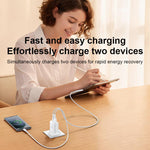 Conjunto de Carregador Yesido YC152 PD20W USB-C / Tipo-C e QC18W USB-A com Duas Portas com Cabo Tipo-C para Tipo-C, YC152