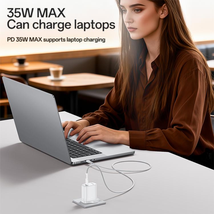 Conjunto de Carregador Rápido Yesido YC153 PD35W USB-C / Tipo-C com Porta Única com Cabo Tipo-C para Tipo-C, YC153