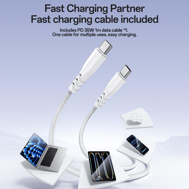 Conjunto de Carregador Rápido Yesido YC153 PD35W USB-C / Tipo-C com Porta Única com Cabo Tipo-C para Tipo-C, YC153