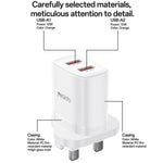 Yesido YC150 12W 2.4A Carregador com Dupla Porta USB com Cabo de Dados USB para Type-C de 1m, YC150