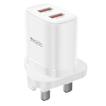 Yesido YC150 12W 2.4A Carregador com Dupla Porta USB com Cabo de Dados USB para Type-C de 1m, YC150