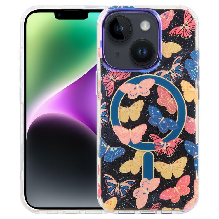 Capa magnética da série Jungle com luz azul IMD, para iPhone 16, para iPhone 15 Pro Max, para iPhone 15 Pro, para iPhone 15 Plus / 14 Plus, para iPhone 15, para iPhone 14 / 13, para iPhone 14 Pro, para iPhone 14 Pro Max