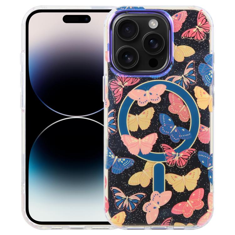 Capa magnética da série Jungle com luz azul IMD, para iPhone 16, para iPhone 15 Pro Max, para iPhone 15 Pro, para iPhone 15 Plus / 14 Plus, para iPhone 15, para iPhone 14 / 13, para iPhone 14 Pro, para iPhone 14 Pro Max