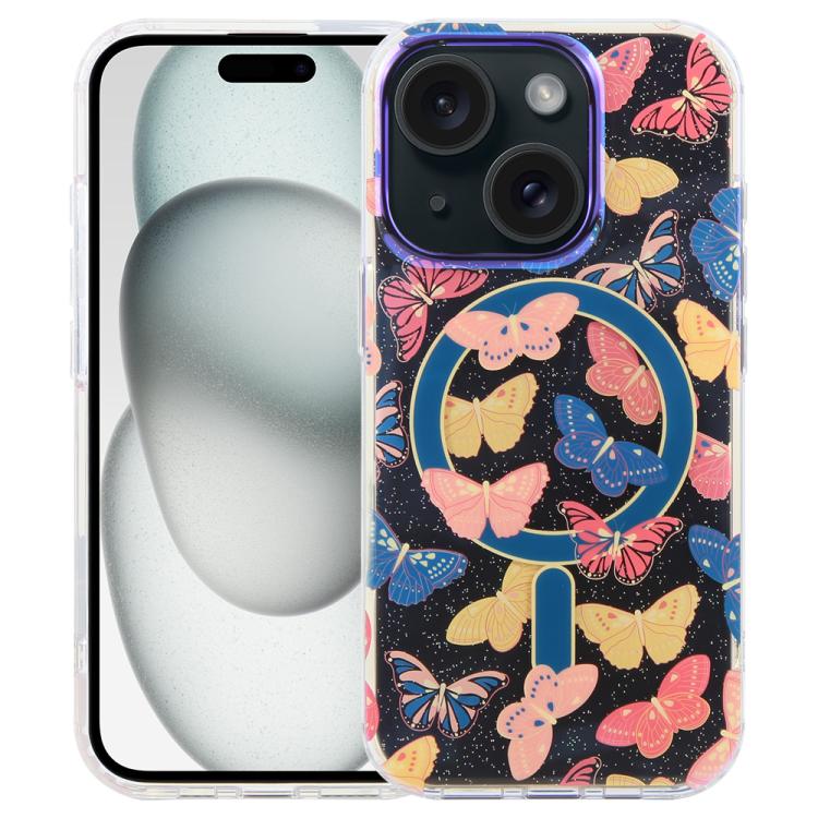 Capa magnética da série Jungle com luz azul IMD, para iPhone 16, para iPhone 15 Pro Max, para iPhone 15 Pro, para iPhone 15 Plus / 14 Plus, para iPhone 15, para iPhone 14 / 13, para iPhone 14 Pro, para iPhone 14 Pro Max