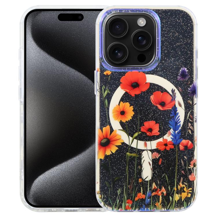 Capa magnética da série Jungle com luz azul IMD, para iPhone 16, para iPhone 15 Pro Max, para iPhone 15 Pro, para iPhone 15 Plus / 14 Plus, para iPhone 15, para iPhone 14 / 13, para iPhone 14 Pro, para iPhone 14 Pro Max