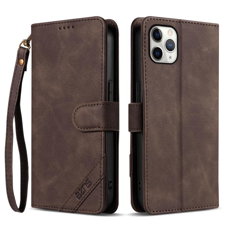 AZNS A2 Series Tri-Card Wallet RFID Vegan Leather Phone Case with Strap, For iPhone 13 Pro, For iPhone 13, For iPhone 12, For iPhone 12 Pro Max, For iPhone 12 Pro, For iPhone 11 Pro Max, For iPhone 11, For iPhone 11 Pro