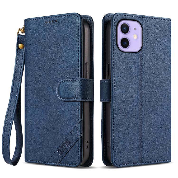 AZNS A2 Series Tri-Card Wallet RFID Vegan Leather Phone Case with Strap, For iPhone 13 Pro, For iPhone 13, For iPhone 12, For iPhone 12 Pro Max, For iPhone 12 Pro, For iPhone 11 Pro Max, For iPhone 11, For iPhone 11 Pro