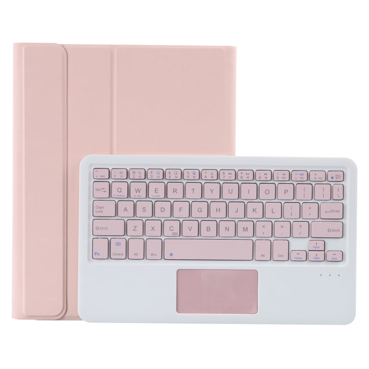 T098B-A Capa protetora destacável TPU com textura de pele prensada Candy Colors com teclado Bluetooth para iPad Air 11 2024 / 2025 / Air 4 10.9 polegadas 2020, com suporte, slot para caneta e toque, T098B-A