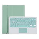 T098B-A Capa protetora destacável TPU com textura de pele prensada Candy Colors com teclado Bluetooth para iPad Air 11 2024 / 2025 / Air 4 10.9 polegadas 2020, com suporte, slot para caneta e toque, T098B-A