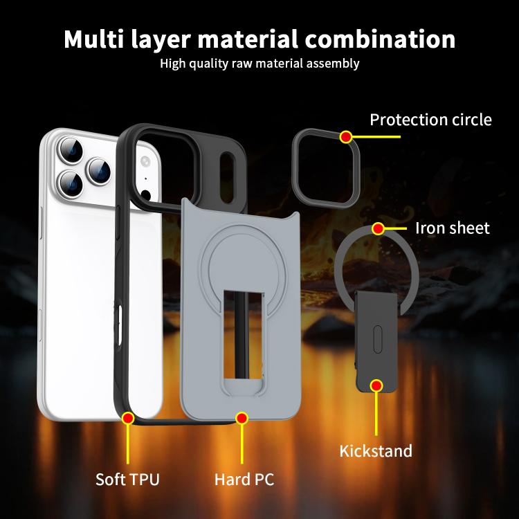 Capa MagSafe invisível com suporte e sensação de pele, para iPhone 16e / 17e, para iPhone 17 Pro Max, para iPhone 17 Pro, para iPhone 17, para iPhone Air
