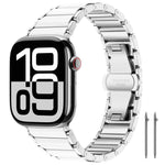 Correia de relógio em cerâmica e aço inoxidável xDfind, para Apple Watch 42 / 44 / 45 / 46 / 49mm, para Apple Watch 38 / 40 / 41 / S11 42mm