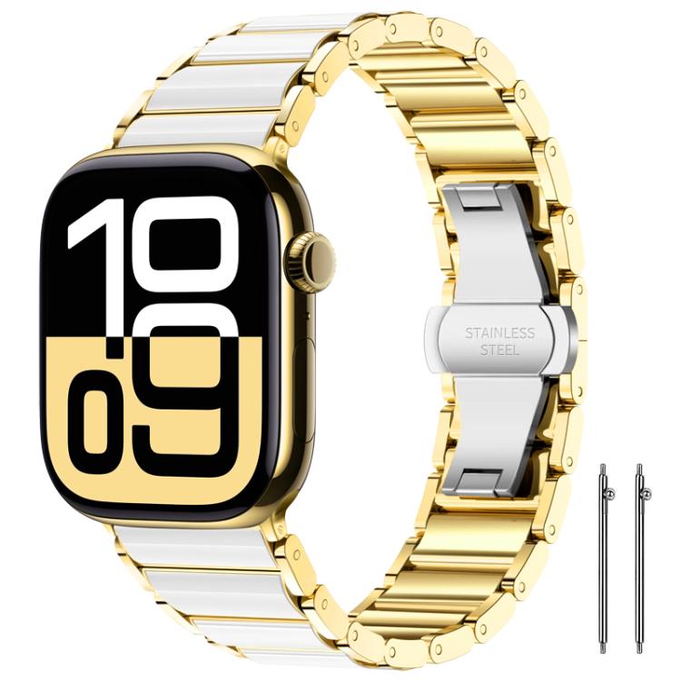 Correia de relógio em cerâmica e aço inoxidável xDfind, para Apple Watch 42 / 44 / 45 / 46 / 49mm, para Apple Watch 38 / 40 / 41 / S11 42mm
