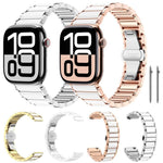 Correia de relógio em cerâmica e aço inoxidável xDfind, para Apple Watch 42 / 44 / 45 / 46 / 49mm, para Apple Watch 38 / 40 / 41 / S11 42mm