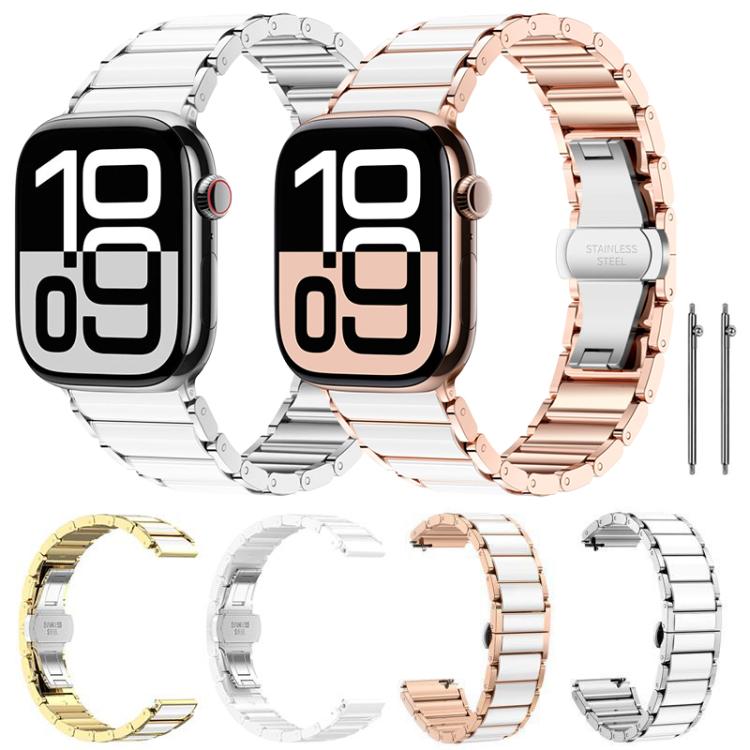 Correia de relógio em cerâmica e aço inoxidável xDfind, para Apple Watch 42 / 44 / 45 / 46 / 49mm, para Apple Watch 38 / 40 / 41 / S11 42mm