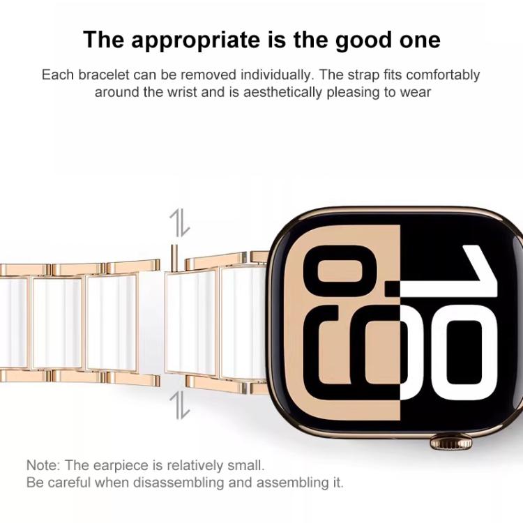 Correia de relógio em cerâmica e aço inoxidável xDfind, para Apple Watch 42 / 44 / 45 / 46 / 49mm, para Apple Watch 38 / 40 / 41 / S11 42mm