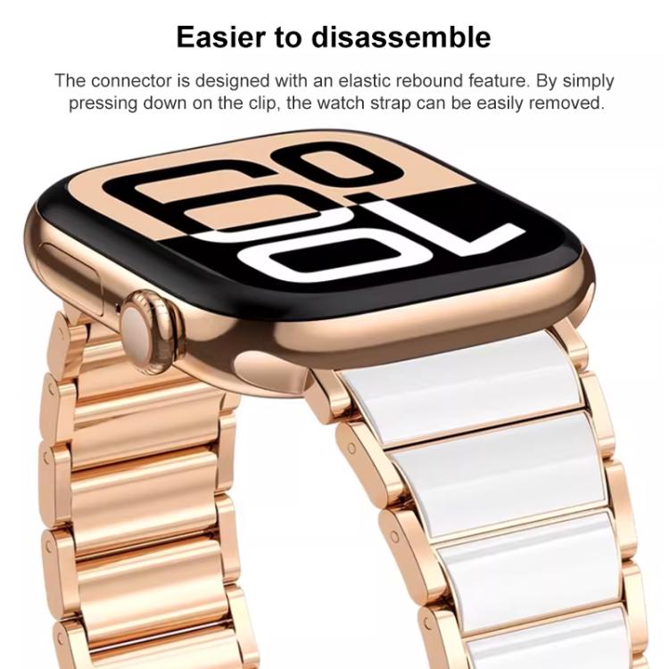 Correia de relógio em cerâmica e aço inoxidável xDfind, para Apple Watch 42 / 44 / 45 / 46 / 49mm, para Apple Watch 38 / 40 / 41 / S11 42mm