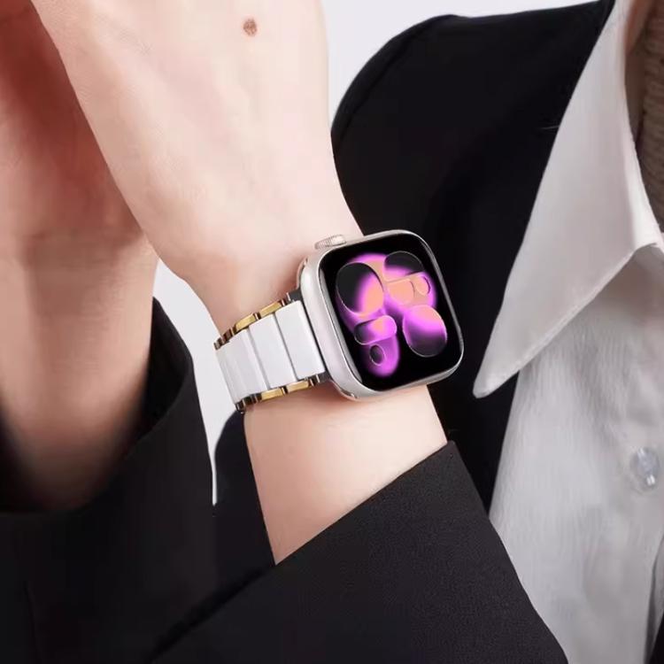 Correia de relógio em cerâmica e aço inoxidável xDfind, para Apple Watch 42 / 44 / 45 / 46 / 49mm, para Apple Watch 38 / 40 / 41 / S11 42mm