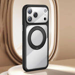 Capa de telemóvel com suporte magnético de sensação de pele e orifício de precisão, com botão de obturador AI, para iPhone 17 Pro Max, para iPhone 17 Pro