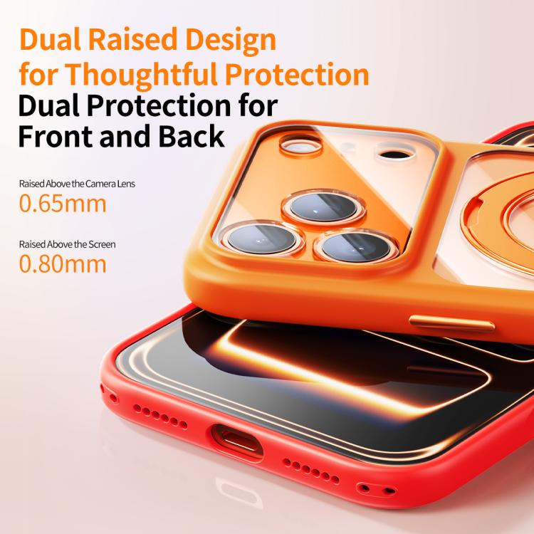 Capa de telemóvel com suporte magnético de sensação de pele e orifício de precisão, com botão de obturador AI, para iPhone 17 Pro Max, para iPhone 17 Pro