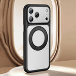 Capa de telemóvel com suporte magnético de sensação de pele fosca e orifício grande, com botão de obturador AI, para iPhone 17 Pro Max, para iPhone 17 Pro