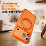 Capa de telemóvel com suporte magnético de sensação de pele fosca e orifício grande, com botão de obturador AI, para iPhone 17 Pro Max, para iPhone 17 Pro