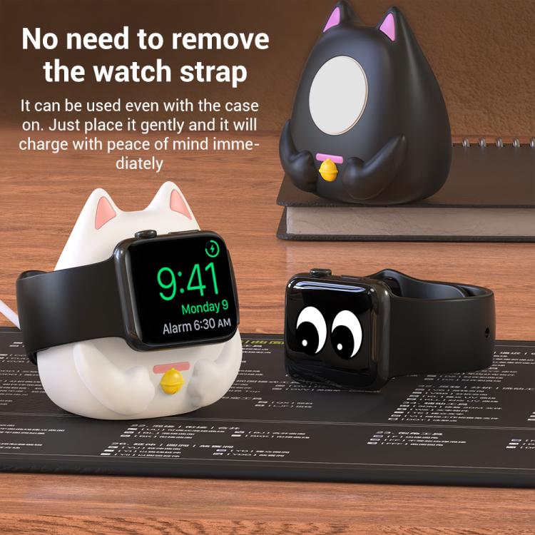 XDcase Suporte de carregamento para Apple Watch com design de Gato da Sorte