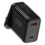 HX119 Carregador Rápido USB e Type-C com Dupla Interface de 120W, Ficha EU, Ficha UK, Ficha US