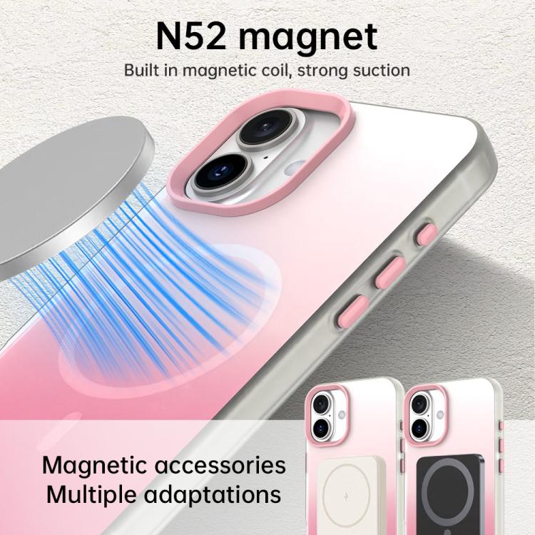 Capa de telemóvel híbrida magnética 3 em 1 série Candy Gradient, para iPhone 17 Pro Max, para iPhone 17 Pro, para iPhone 17, para iPhone Air, para iPhone 16 Pro Max, para iPhone 16 Pro, para iPhone 16 Plus, para iPhone 16