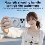Suporte magnético para smartphone para fotografia, pega de mão, suporte para telemóvel com luz de preenchimento, pega única